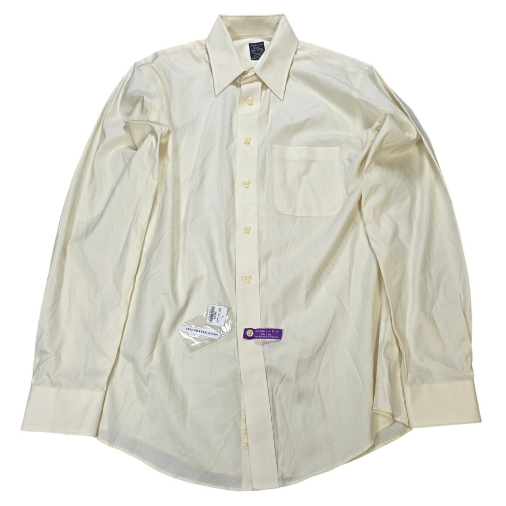 Joseph & Feiss Slim Fit Dress Shirt Men's 15.5 34/35 Cream Non-Iron Cotton NEW